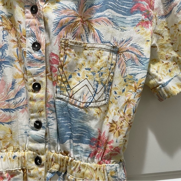 Billabong x Wrangler Cali Sun Button Down Short Sleeve Romper Jumpsuit - Picture 6 of 13